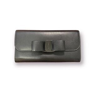 Salvatore Ferragamo Calfskin Leather Continental Bow Wallet